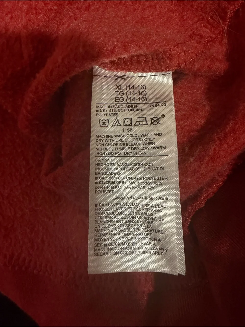 Old Navy Kids Red Full Zip Hoodie Sweatshirt XL (14-16) Soft Lightweight Jacket